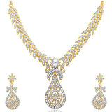 Sukkhi Stylish Gold Plated AD Necklace Set for Women