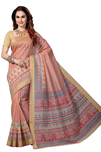 Rani Saahiba Woven Border Printed Cotton Saree(SKR1656_Pink)