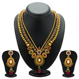 Sukkhi Fancy Gold Plated Three String Necklace Set for Women