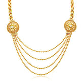 Sukkhi Beguiling Four String Gold Plated Necklace Set For Women