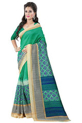 Glory Sarees Women's Bhagalpuri Art Silk Saree(vnart24_green)