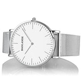 Alienwork Classic St.Mawes Quarz Armbanduhr elegant Quarzuhr Uhr modisch Zeitloses Design klassisch silber Metall U04916G-01