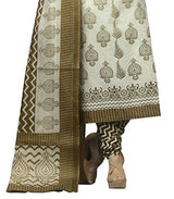 Angelfab Women's Cotton Dress Material (PRI938_White)