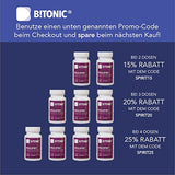 B!TONIC Vitamin-B Komplex vegan mit 19 Obst und Gemüse Extrakten | Bio-Qualität | B1, B2, B3 Niacin, B5 Pantothensäure, B6, B7 Biotin, B9 Folsäure, B12 gegen Müdigkeit und Erschöpfung | Stärkung des Immunsystems l 60 Kapseln