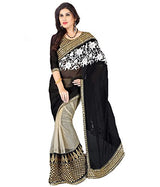 Janasya Women's Georgette Saree ( Jne0624_Black_Freesize )