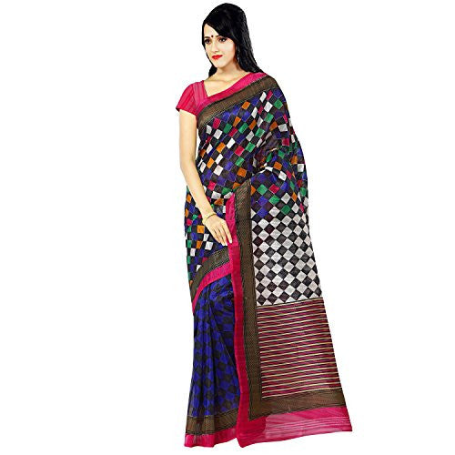 Glory Sarees Women's Bhagalpuri Silk Saree (kalapi24_Blue)