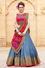 Royal Export Women's Skyblue Wedding Lehenga Choli...