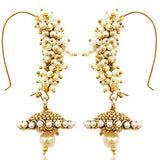 Dancing Girl White Metalantique pearl  Jhumki Earring  for  Women