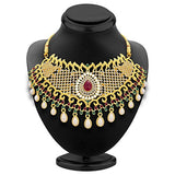 Sukkhi Fancy Gold Plated AD Necklace Set For Women