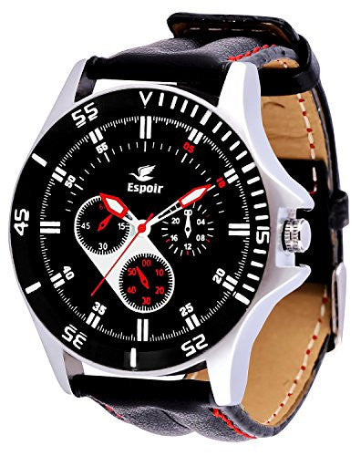 Espoir Smart HIGH QUALITY Chronograph Look Black Dial Men's / Boy's Watch - Glow0507
