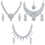 Sukkhi White Australian Diamond Necklace Set Combo For Women