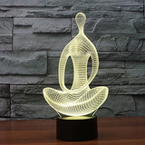 3D Illusion Lamp Gawell Night Light Sitting Meditation 7 Changing Colors Touch USB Table Nice Gift Toys Decorations
