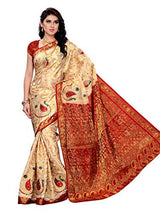 Mimosa Women Kanchipuram Art Silk Saree With Contrast Blouse (Off-White ,3165-97-1201-PK-OFFWT)