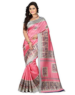 e-VASTRAM Womens Art Mysore Printed Silk(NS3A_Pink)