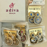 Dancing Girl 4 Colour Combo Pearl Earring : White, Black, Blue, Pink Baea0332C4 For Women