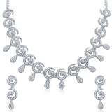 Sukkhi White Australian Diamond Necklace Set Combo For Women