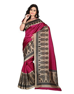 e-VASTRAM Women's Mysore Art Silk Saree (NS8A_Pink)