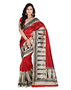 e-VASTRAM Womens Art Mysore Printed Silk(NS7B_Maroon)