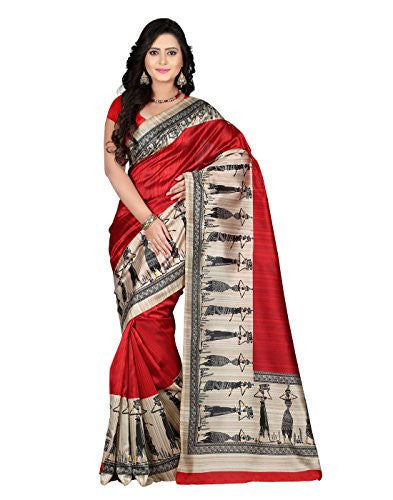 e-VASTRAM Womens Art Mysore Printed Silk(NS7B_Maroon)