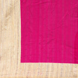 SOURBH Women's Raw Silk Saree (659_Pink,Beige)