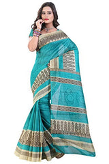 Glory Sarees Women's Bhagalpuri Art Silk Cotton Sarees(saree9_Blue)