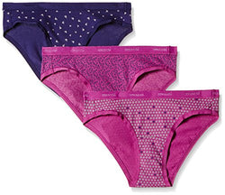 Amante Women's Cotton Brief (Pack of 3) (PPK33101_Assorted_Large)