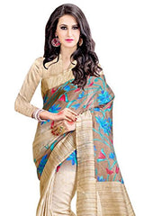 Trendz Printed Cotton Silk Brown Saree(TZ_Mayur_Pankh)