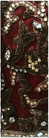 Clickedia Women's Silk Lehenga (meera Maroon _Maroon _Free Size)