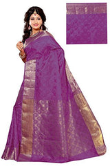 Alankrita Self Design Kanchipuram Art Silk Emboss Tissue Pallu Saree Mejanta Color