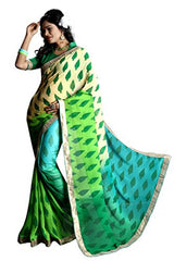 Glory Sarees Women's Georgette Saree (vn1007_green)