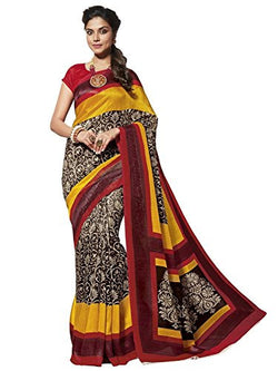 EthnicJunction Women's Cotton Silk Saree With Blouse (Multicolored,EJ1131-3025)