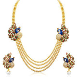 Sukkhi Beguiling 4 String Gold Plated Set of 2 Necklace Set Combo For Women