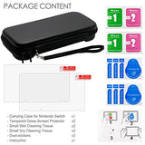Protective Case for Nintendo Switch with Screen Protectors, FineGood EVA Carrying Case with 2 Pcs Anti-scratch Tempered Glass Protective Films for Switch 2017
