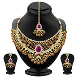 Sukkhi Marquise Gold Plated AD Necklace Set For Women