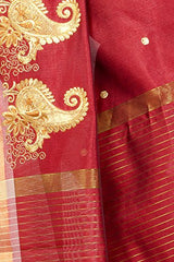 Chandrakala Women's Red Banarasi Art Silk Saree