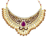 Sukkhi Marquise Gold Plated AD Necklace Set For Women