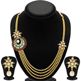 Sukkhi Intricately Four Strings Gold Plated Necklace Set for Women