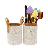 Imported Cosmetics Makeup Brushes Cup Holder Travel Case Brush Organizer - Light Gold