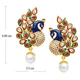 Sukkhi Gold Plated Multi Strand Necklace With Drop Earring For Women