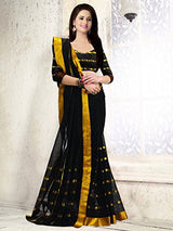 Trendz Women's Cotton Silk Saree (TZ_Rockon_Black_Free Size)