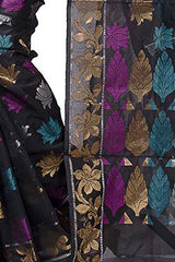 Chandrakala Women's Banarasi Cotton Silk Saree(Black)