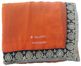 Glory Sarees Women's Georgette Saree (nakkashi2022_Orange and Black)