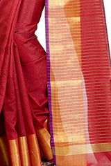 Chandrakala Women's Red Banarasi Art Silk Saree