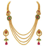Sukkhi Trendy Gold Plated Four String Necklace Set for Women