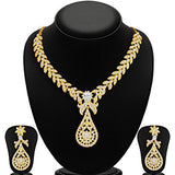 Sukkhi Stylish Gold Plated AD Necklace Set for Women