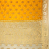 Varkala Silk Sarees Women's Raw Silk Paithani Saree(ND1010MDCM_Mustard &amp; Cream)