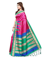 e-VASTRAM Womens Mysore Art Silk Printed Saree With Tassel/Kutch(RIMZIMP_Pink)