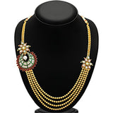 Sukkhi Intricately Four Strings Gold Plated Necklace Set for Women
