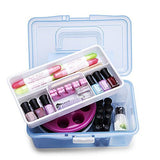 Imported Nail Art 2 Layer Empty Makeup Brush Container Tool Storage Box Random Color