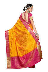 Mimosa By Kupinda Women's Tusser Silk Saree Kanjivaram Style Color :Gold (3397-2073-GD-RNI)